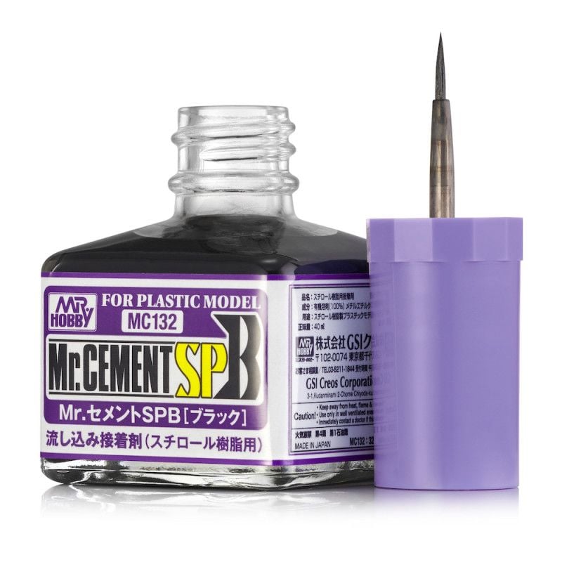 GSI Mr.Hobby MC132 Mr.Cement SPB Extra Thin Black 40ml