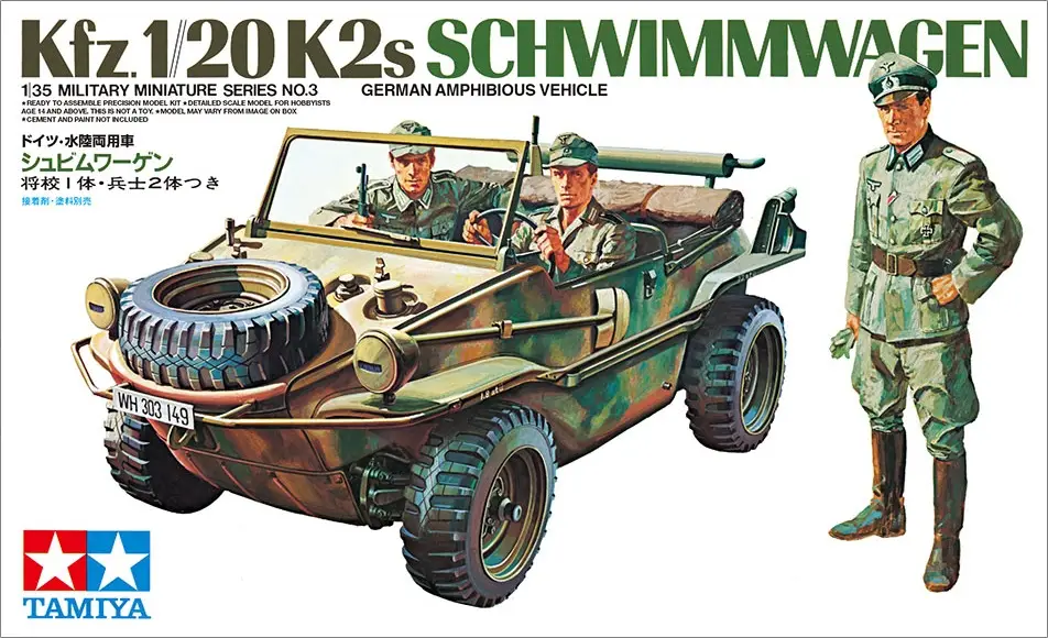 Tamiya 35003 German KFZ 1/20 K2s Schwimmwagen Military Miniatures 1/35 Model Tamiya田宮雙星 35003 German KFZ 1/20 K2s Schwimmwagen Military Miniatures 1/35 Model