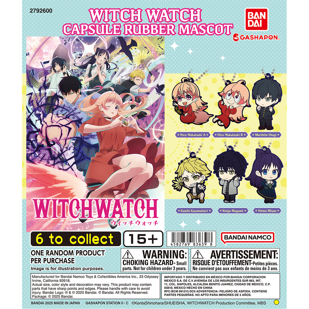 Bandai Gashapon - WITCH WATCH capsule rubber mascot (Set of 6)