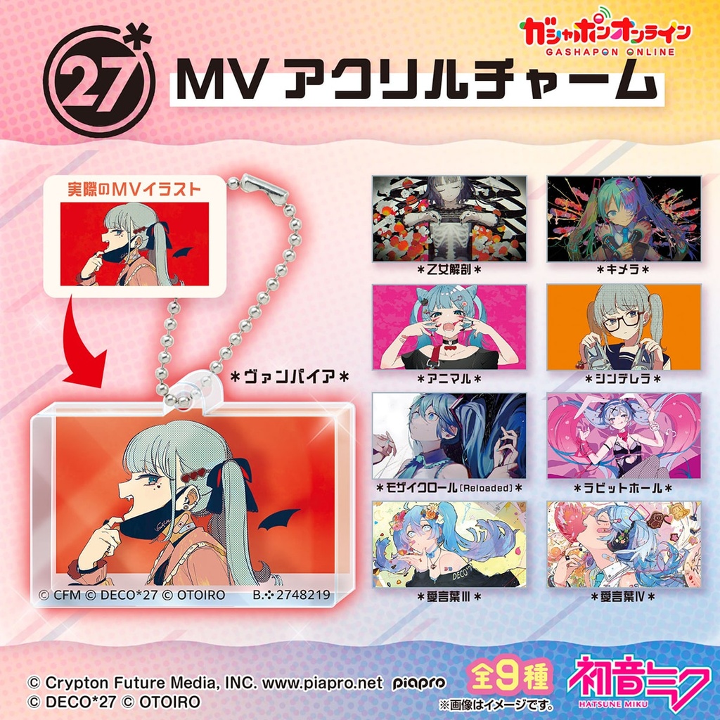 Bandai 扭蛋 - Deco*27 MV 場景亞克力掛飾 (全套9款)  