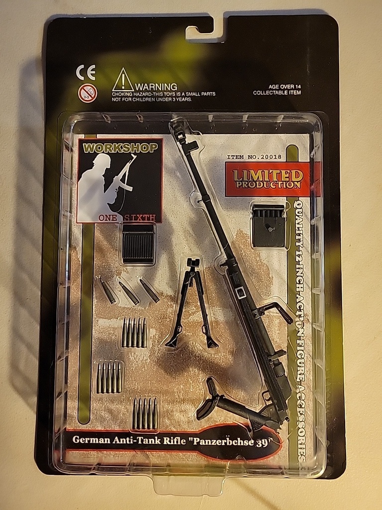 1/6 Scale Workshop One Sixth German Anti-Tank Rifle "Panzerbchse 39" #20018 New In Package