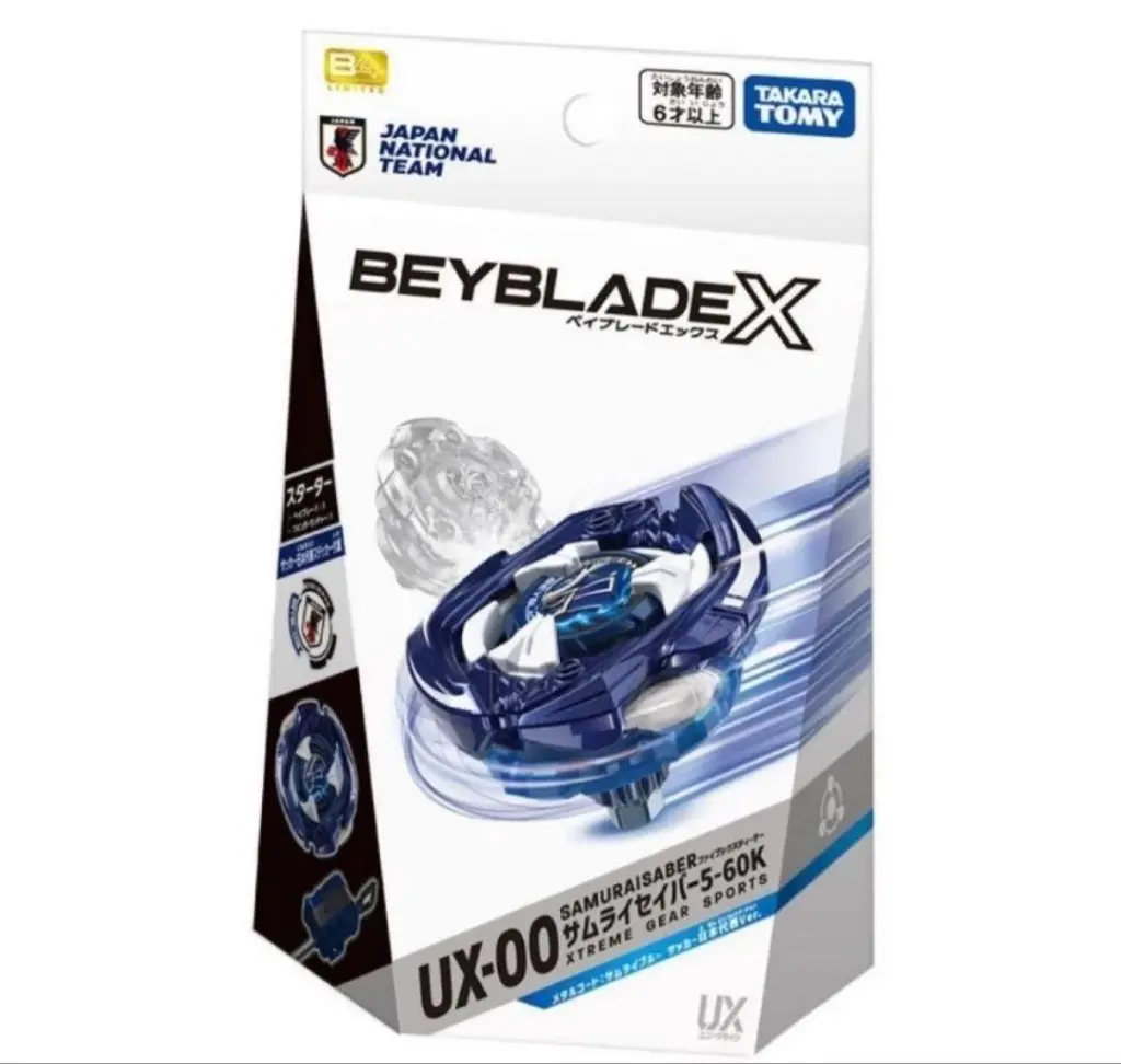 Takara Tomy 爆旋陀螺X - Samurai Saber 5-60K Beyblade X Starter UX-00 [Metal Coat: Blue, Japan National Soccer Team Ver.]