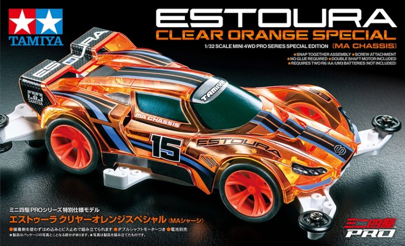 Tamiya 迷你四驅車 1/32 MINI 4WD 95691 Jr Estoura Clear Orange Special MA底盤  