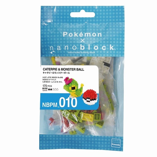 [KA-149560] Kawada NBPM-010 nanoblock Pokemon Caterpie and MonsterBall