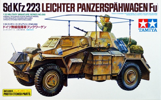 [TA-996780] Tamiya 35268 German Sd.Kfz.223 Leichter Panzerspahwagen (Fu) 1/35 scale Tamiya田宮雙星35268 模型套件精確重現了德國Sd.Kfz.223 裝甲車