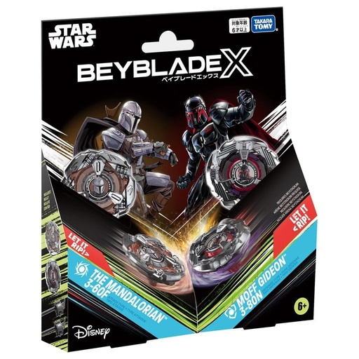 [TT-982357] Takara Tomy Beyblade X - BX-00 Star Wars Double Starter Mandalorian 3-60F & Moff Gideon 3-80N 
