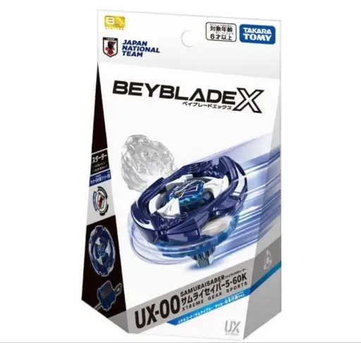 [TT-085515] Takara Tomy 爆旋陀螺X - Samurai Saber 5-60K Beyblade X Starter UX-00 [Metal Coat: Blue, Japan National Soccer Team Ver.]